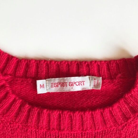 80s Vintage red wool sweater - women's xs / small - Picture 4 of 4